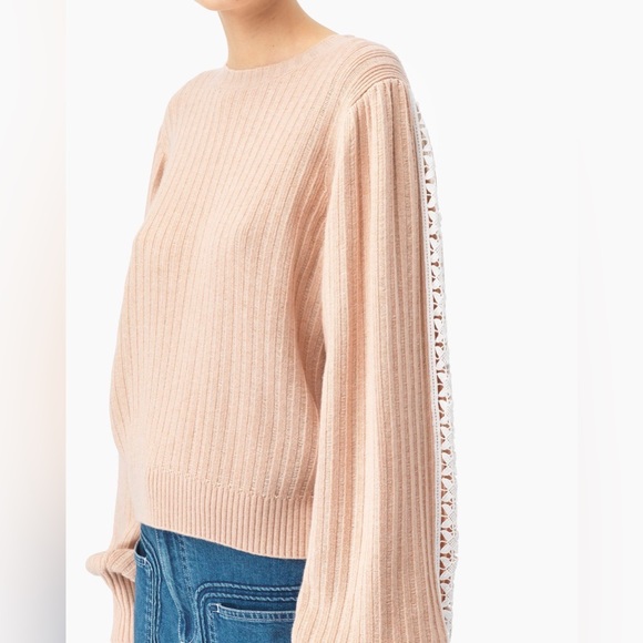 SEE BY CHLOE Rose Lace-trim sweater XS - Picture 2 of 7
